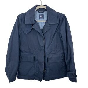 GAP Navy Blue Utility Barn Jacket Womens Size Medium Classic Button Front Casual
